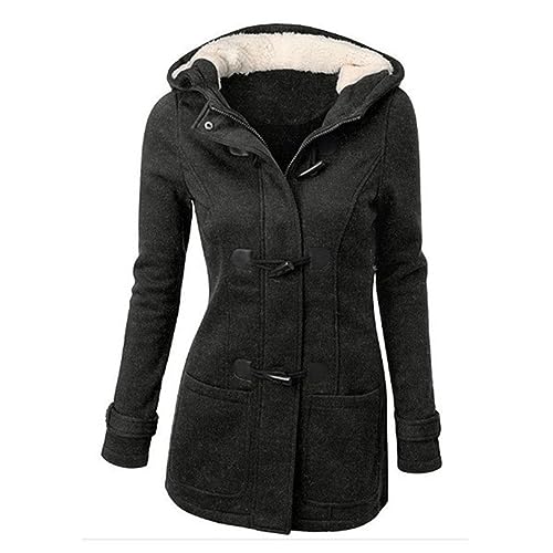 YNIEIAA Kapuzenjacke Damen Einfarbiges Halbhoher Kragen Trompetenärmel Skijacke Mädchen Freizeit Lederjacke Teddy Fleecejacke Damen für Mädchen für Sportlich von YNIEIAA