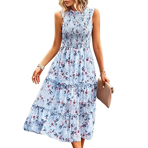 YNIQUE Sommerkleider Damen Shiffon Boho Lange Kleid 2023 Partykleid Elegant Maxikleid Blumenkleid Abendkleid für Hochzeitsgäste von YNIQUE