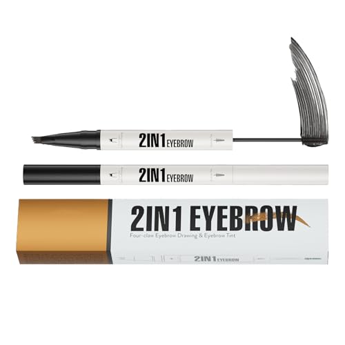 YNPQTDS Augenbrauenstift Für Damen - 2-in-1 Doppelendiger Füllerstift Für Augenbrauen - Wasserfester Langhaltender Stift Mit Verschmierungsschutz Für Damen von YNPQTDS