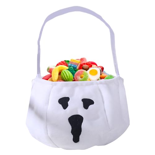 YNPQTDS Halloween Süßigkeiten Taschen | Wiederverwendbare Süßigkeitentüten Mit Griffen - Gruseliger Lagerkorb Großvolumig Für Alle Männer Freundin Mädchen Frauen Jugendliche von YNPQTDS