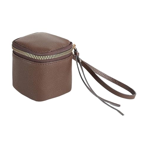 YNPQTDS Leder -Make -up -Tasche, wasserdichte Kosmetikbeutel, PU Leder tragbarer Beuaty Case, Vintage -Toilettenbeutel mit Reißverschluss -Make -up -Hülle für Geldbörse und Lippenstift von YNPQTDS