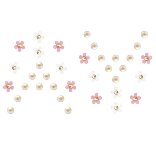 Crocs Bijouterie Anstecker Blumen Schuh Charms mit Knöpfen PVC-Perlenblumen-Schuhdekorationsanhänger für Frauen - 36 Stücke von YNR