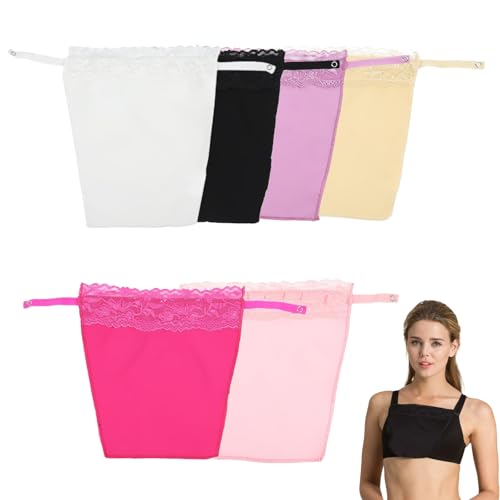 YNR 6 Stück Damen Spitze Clip-on Mock Camisole BH Einsatz Overlay Modesty Panel Weste von YNR