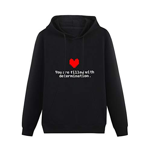 Unisex Sweatshirt Undertale Sans You Are Filled with Determination Custom Hooded with Drawstring Pockets Black M von YNW