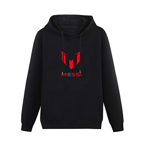 YNW Unisex Sweatshirt H'Nanlionel Messi Logo Hooded with Drawstring Pockets Black XL von YNW