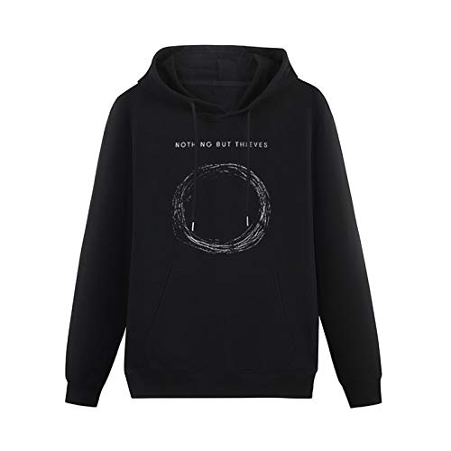 YNW Unisex Sweatshirt Nothing But Thieves 'Logo ' Hooded with Drawstring Pockets Black L von YNW