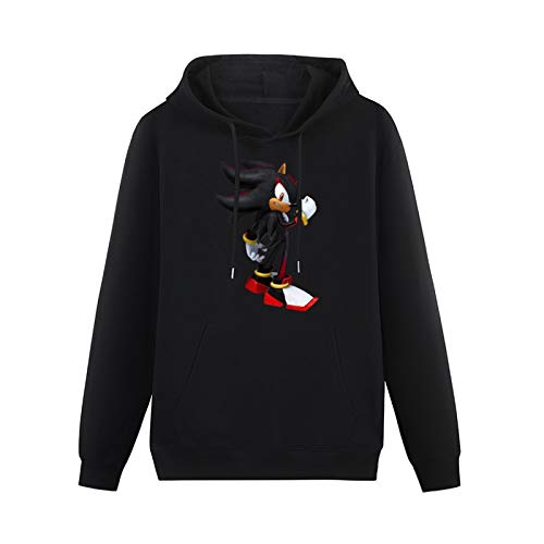 YNW Unisex Sweatshirt Shadow Hedgehog Design Hooded with Drawstring Pockets Black M von YNW