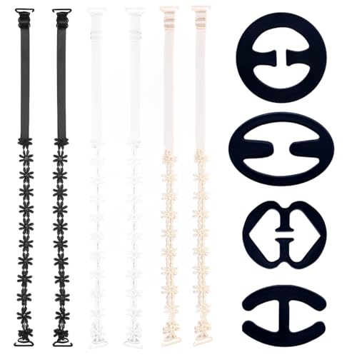 YNYCIPZ BH-Träger，Damen Spitzenblumen-BH-Träger, BH-Clip-Set, BH-Träger, Trägerersatz (10 Stück) von YNYCIPZ