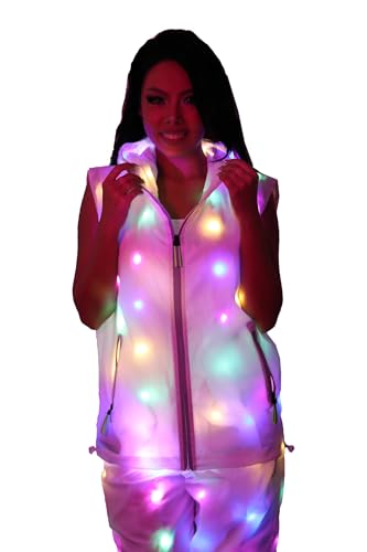 YNYW Herren Damen Unisex Blitzlicht LED-Jacke Weste Hose für Party Weihnachten Fancy Outdoor Kostüm (Weste, M) von YNYW