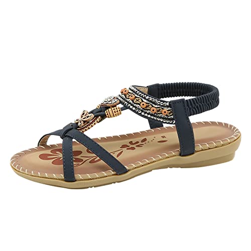 YNnkian Damen-Sandalen Mädchen Strandschuhe Sandalen für Sommer Sommer Sandalen für Frauen Elegante Flip Flops Weiche Strandschuhe Outdoor Böhmen Zehentrenner Römersandalen von YNnkian