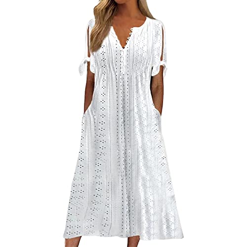 YNnkian Damen Sommerkleider Casual Blumenmuster Sommerkleid Damen Sommer Casual Kleid Damen Boho Casual Kleid Tunika Kleid Elegantes Wedding Dress Prom Dress von YNnkian