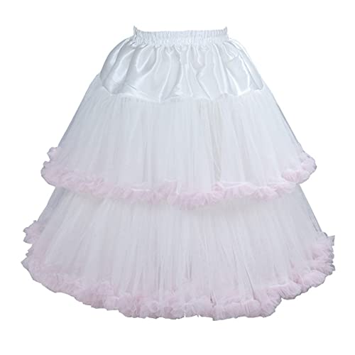 YNnkian Kurz Ballett Tanzkleid Ballkleid Damen Tüllrock 50er Taille Rock Tutu Unterrock Tanzrock Sommerrock Vintage Tütü Rüschen Tüll Rock 50er Rockabilly Petticoat von YNnkian