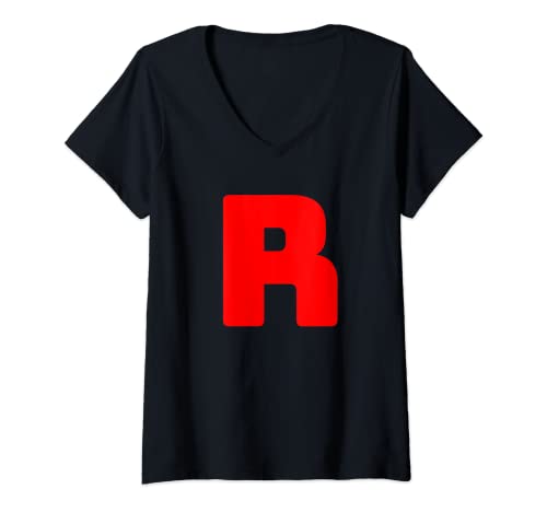 Damen R Team Rocket Gruppen-Kostüm Karneval Partner-Outfit T-Shirt mit V-Ausschnitt von YO! Diese Klamotten