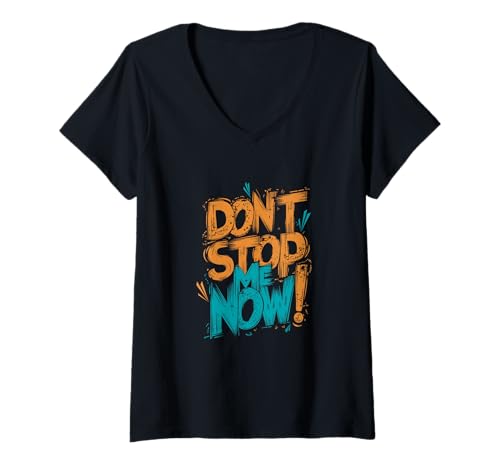 Damen Motivational Vibe Progress Mindset Halte Mich jetzt Nicht auf T-Shirt mit V-Ausschnitt von YO!