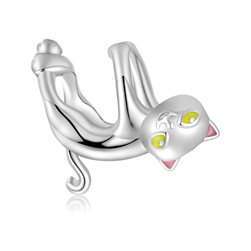 925 Sterling Silber Charms für Pandora Armbänder,Weiße Katze Charm für Frau Mädchen Schmuck Geschenke Anhänger Bead 925 Sterling Silber Charms für Pandora Armbänder,Weiße Katze Charm für Frau Mädchen Schmuck Geschenke Anhänger Bead von YOAME
