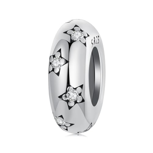 925 Sterling Silber Stern Silikon Stopper Beads Spacer Charm für Pandora Armbänder 925 Sterling Silber Stern Silikon Stopper Beads Spacer Charm für Pandora Armbänder von YOAME
