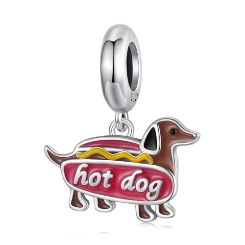 Hotdog-Dackel-Charm aus 925er Sterlingsilber für Pandora-Armbänder Hotdog-Dackel-Charm aus 925er Sterlingsilber für Pandora-Armbänder von YOAME
