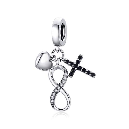 Unendlichkeitskreuz-Herz-Charm aus 925er Sterlingsilber für Pandora-Armbänder, Glaube, Liebe und ewiger Glaube-Anhänger Unendlichkeitskreuz-Herz-Charm aus 925er Sterlingsilber für Pandora-Armbänder, Glaube, Liebe und ewiger Glaube-Anhänger von YOAME