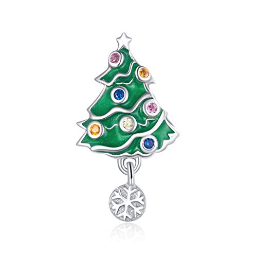 Weihnachtsbaum Charms fit für Pandora Armband Sterling Silber 925 Schneeflocke Charms Bead Geschenk für Frauen Mädchen von YOAME