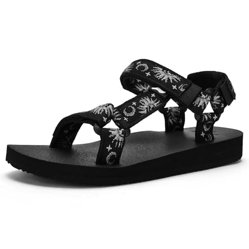 YOCCI Kinder-Wandersandalen für Jungen und Mädchen, Yogamatte, Einlegesohle, bequeme Wassersandalen mit Fußgewölbeunterstützung für Strand, Reisen, Athletik, Blacksunflower, 4 Big Kid YOCCI Kinder-Wandersandalen für Jungen und Mädchen, Yogamatte, Einlegesohle, bequeme Wassersandalen mit Fußgewölbeunterstützung für Strand, Reisen, Athletik, Blacksunflower, 4 Big Kid von YOCCI
