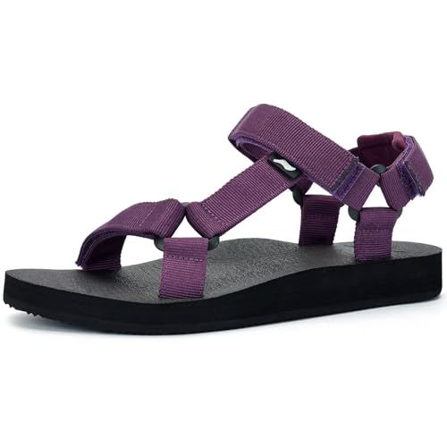 YOCCI Original Sport-Sandalen für Damen, Wandersandalen mit Fußgewölbeunterstützung, Yogamatte, Einlegesohle, leicht, Outdoor-Wasserschuhe, Dunkel/Violett, 42 EU YOCCI Original Sport-Sandalen für Damen, Wandersandalen mit Fußgewölbeunterstützung, Yogamatte, Einlegesohle, leicht, Outdoor-Wasserschuhe, Dunkel/Violett, 42 EU von YOCCI