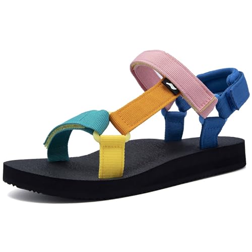 YOCCI Original Sport-Sandalen für Damen, Wandersandalen mit Fußgewölbeunterstützung, Yogamatte, Einlegesohle, leicht, Outdoor-Wasserschuhe, Mehrfarbig, 38 EU von YOCCI