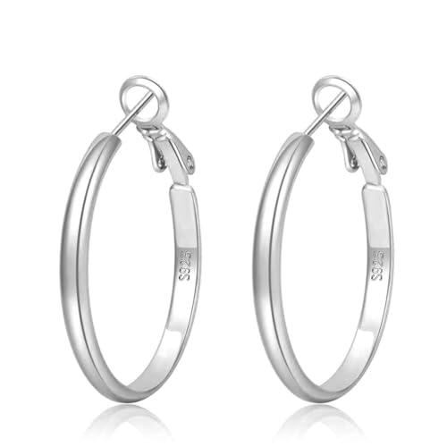 YOCDNOV 1 Paar Creolen Silber - 50MM Hypoallergene Ohrringe Gold Creolen Modeschmuck Chunky Hoop Earring Dupes für Mädchen, Hypoallergen Geschenke für Frauen von YOCDNOV
