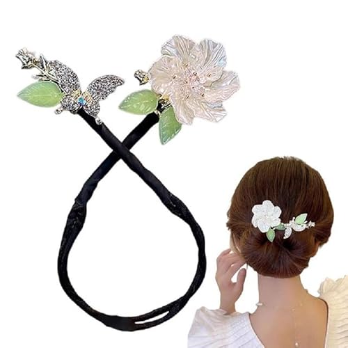 Ins Style Elegant Lazy Hair Curler, Flower Butterfly Lazy Hair Bun Vintage French Twist Butterfly Hair Curler for Women Girl (A) von YODAOLI