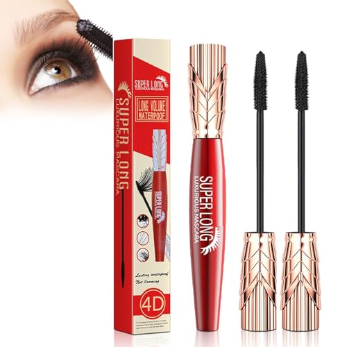 Yanquina Super Long Mascara, Yankina Super Long Mascara, Yankina Mascara De Pestañas, Yanquina 4D Silk Fiber Lash Mascara, Waterproof Long Lasting No Clumping (2Pcs) von YODAOLI