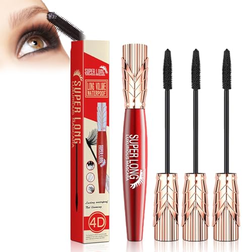 Yanquina Super Long Mascara, Yankina Super Long Mascara, Yankina Mascara De Pestañas, Yanquina 4D Silk Fiber Lash Mascara, Waterproof Long Lasting No Clumping (3Pcs) von YODAOLI