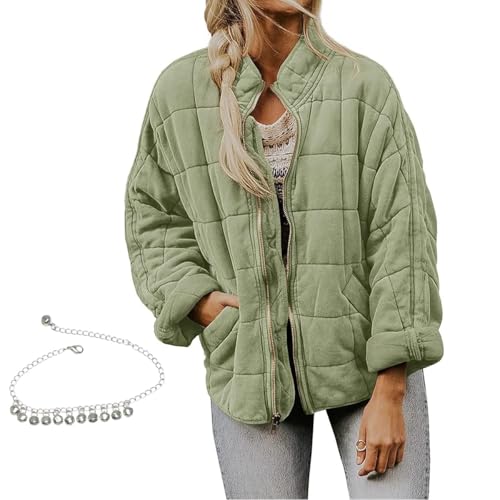 YODEVYAOP Quilted Jackets for Women,Casual Loose Puffer Winter Warm Coats,Lightweight Zip Up Relaxed Fit Outwear with Pockets YODEVYAOP Quilted Jackets for Women,Casual Loose Puffer Winter Warm Coats,Lightweight Zip Up Relaxed Fit Outwear with Pockets von YODEVYAOP