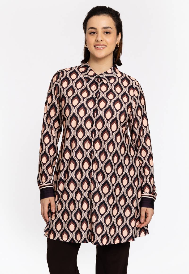 Große Größen Bluse mit Druck, Damen, lila, Größe: 50/52, Polyester, Happy Size DE Women von YOEK