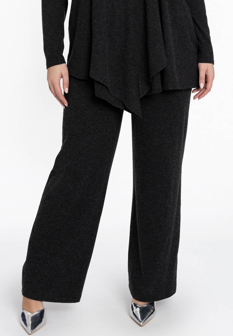 Große Größen Hose Bootcut, Damen, grau, Größe: 42/44, Viskose/Polyester/Sonstige, Happy Size DE Women von YOEK