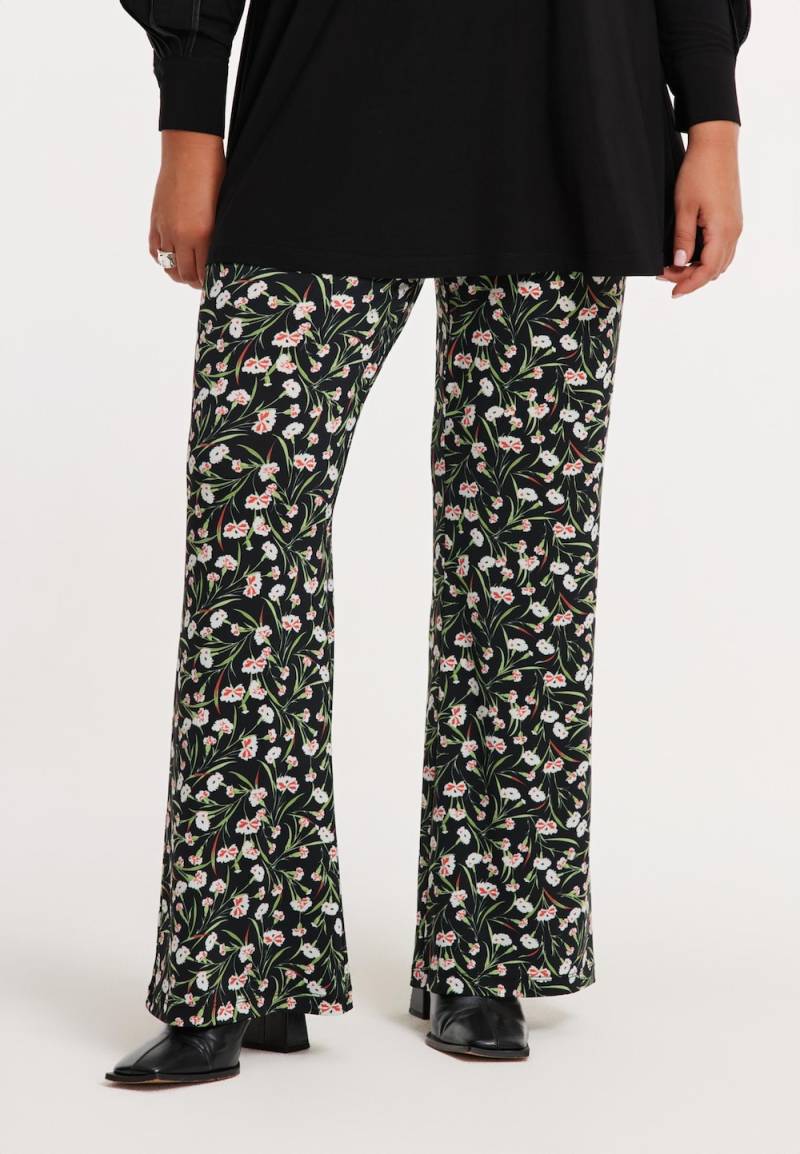 Große Größen Hose mit Druck, Damen, schwarz, Größe: 50/52, Elasthan, Happy Size DE Women von YOEK