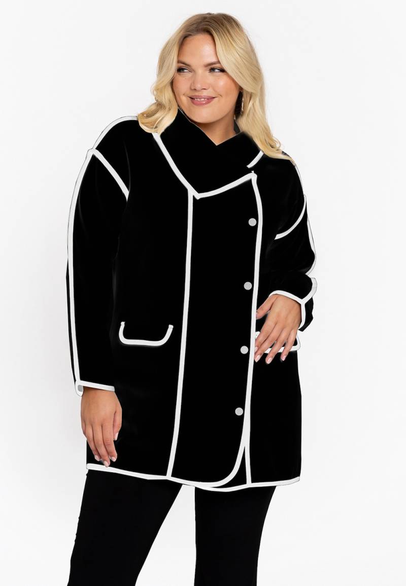 Große Größen Jacke mit Langarm, Damen, schwarz, Größe: 42/44, Baumwolle, Happy Size DE Women von YOEK