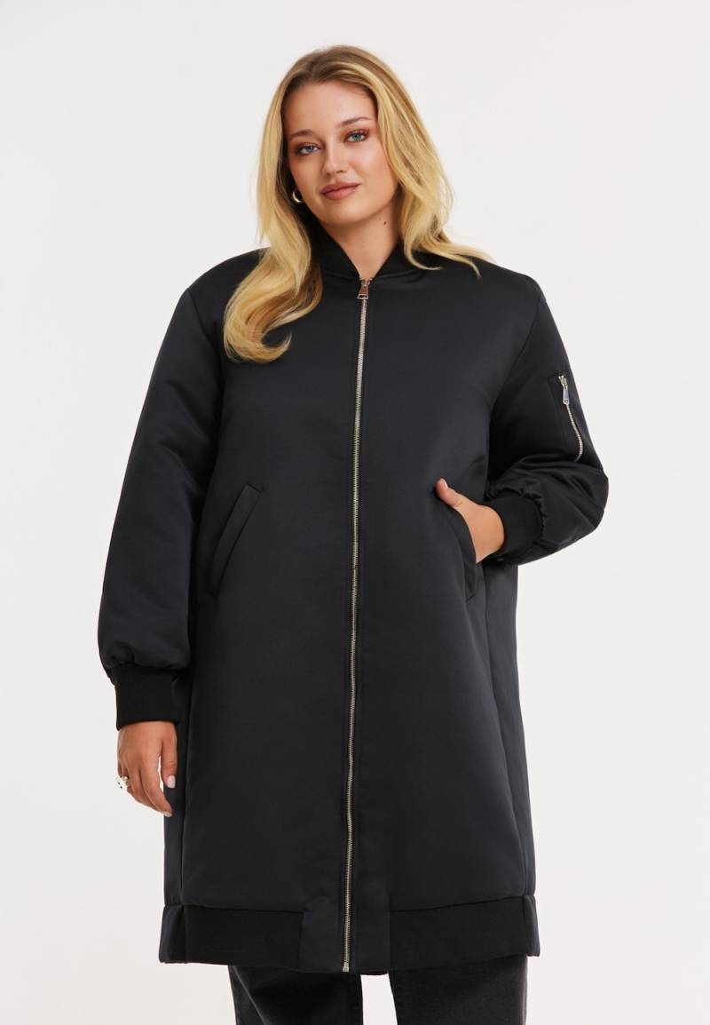 Große Größen Jacke mit Langarm, Damen, schwarz, Größe: 42/44, Polyester, Happy Size DE Women von YOEK