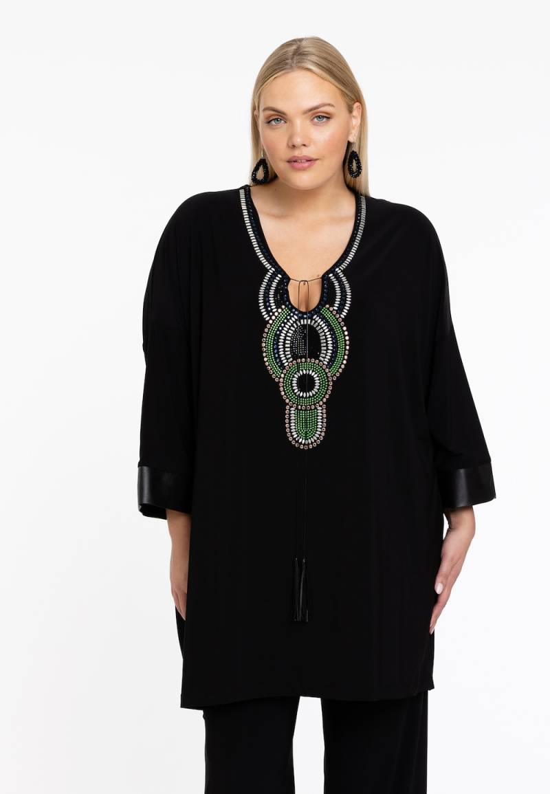 Große Größen Kaftan ärmellos, Damen, schwarz, Größe: 46/48, Polyester, Happy Size DE Women von YOEK