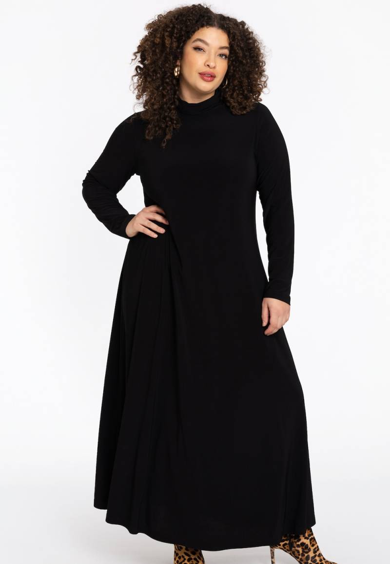 Große Größen Kleid Langarm, Damen, schwarz, Größe: 46/48, Polyester, Happy Size DE Women von YOEK