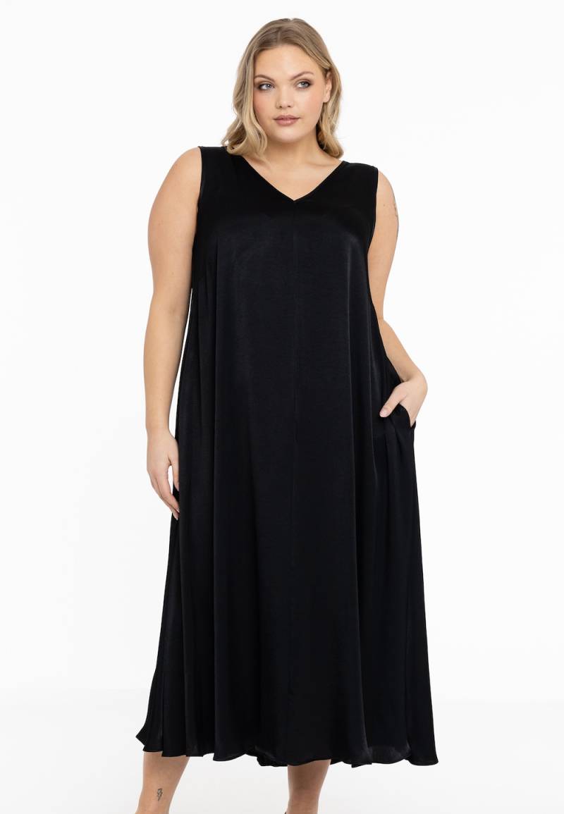 Große Größen Kleid ärmellos, Damen, schwarz, Größe: 42/44, Viskose/Polyester, Happy Size DE Women von YOEK