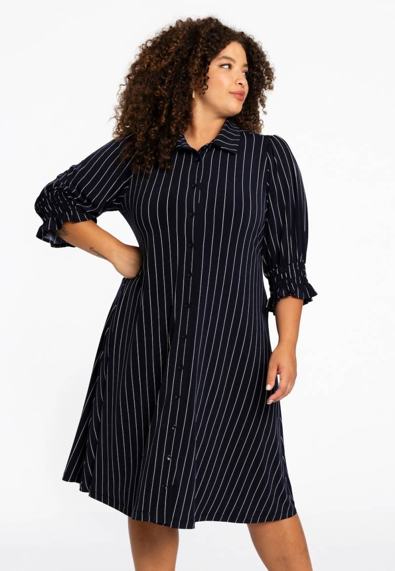 Große Größen Kleid mit Druck, Damen, blau, Größe: 54/56, Polyester, Happy Size DE Women von YOEK