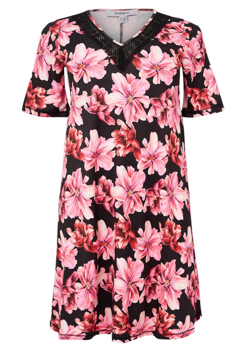 Große Größen Kleid mit Druck, Damen, rosa, Größe: 42/44, Happy Size DE Women Große Größen Kleid mit Druck, Damen, rosa, Größe: 42/44, Happy Size DE Women von YOEK