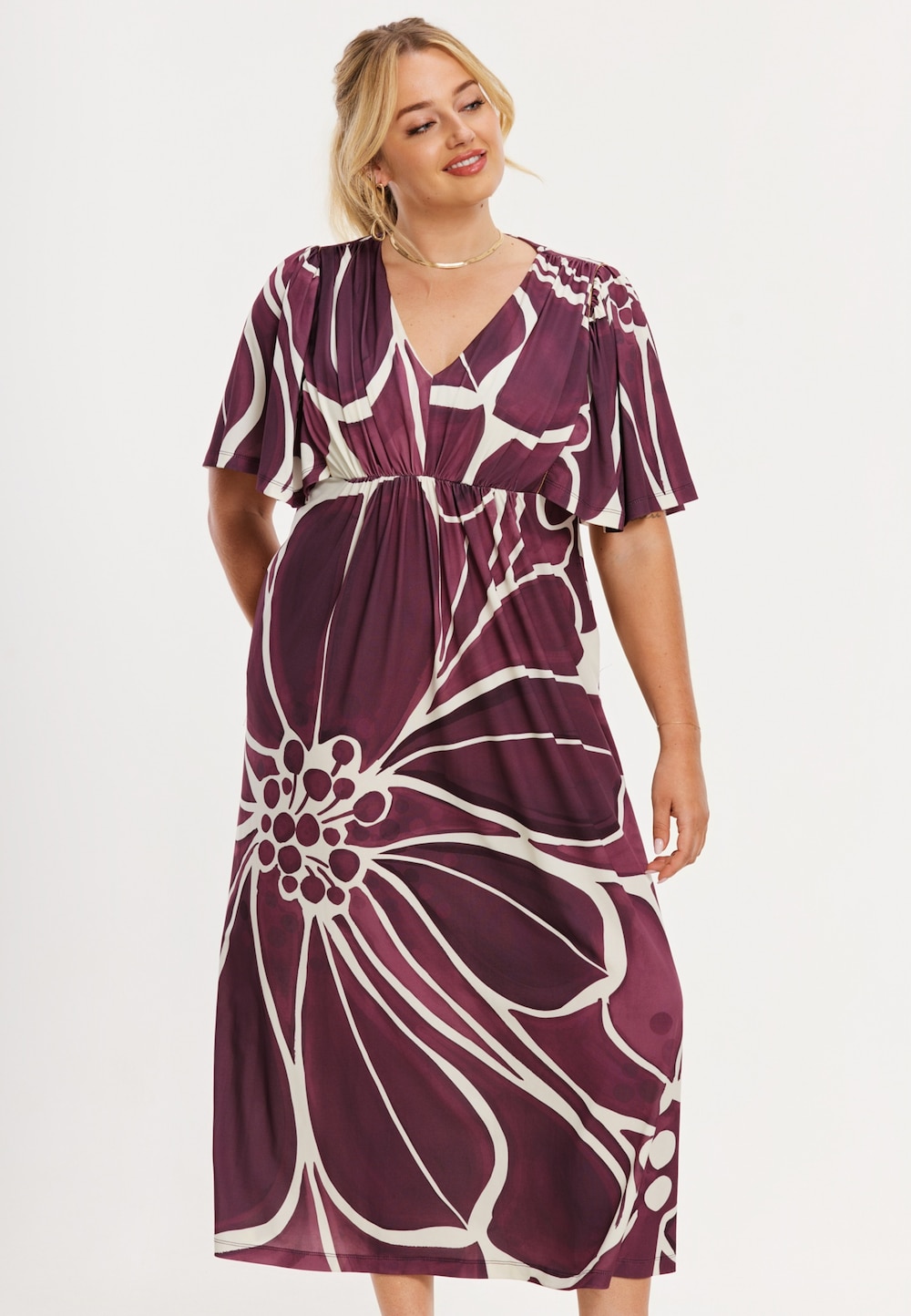 Große Größen Kleid mit Druck, Damen, rot, Größe: 46/48, Happy Size DE Women von YOEK