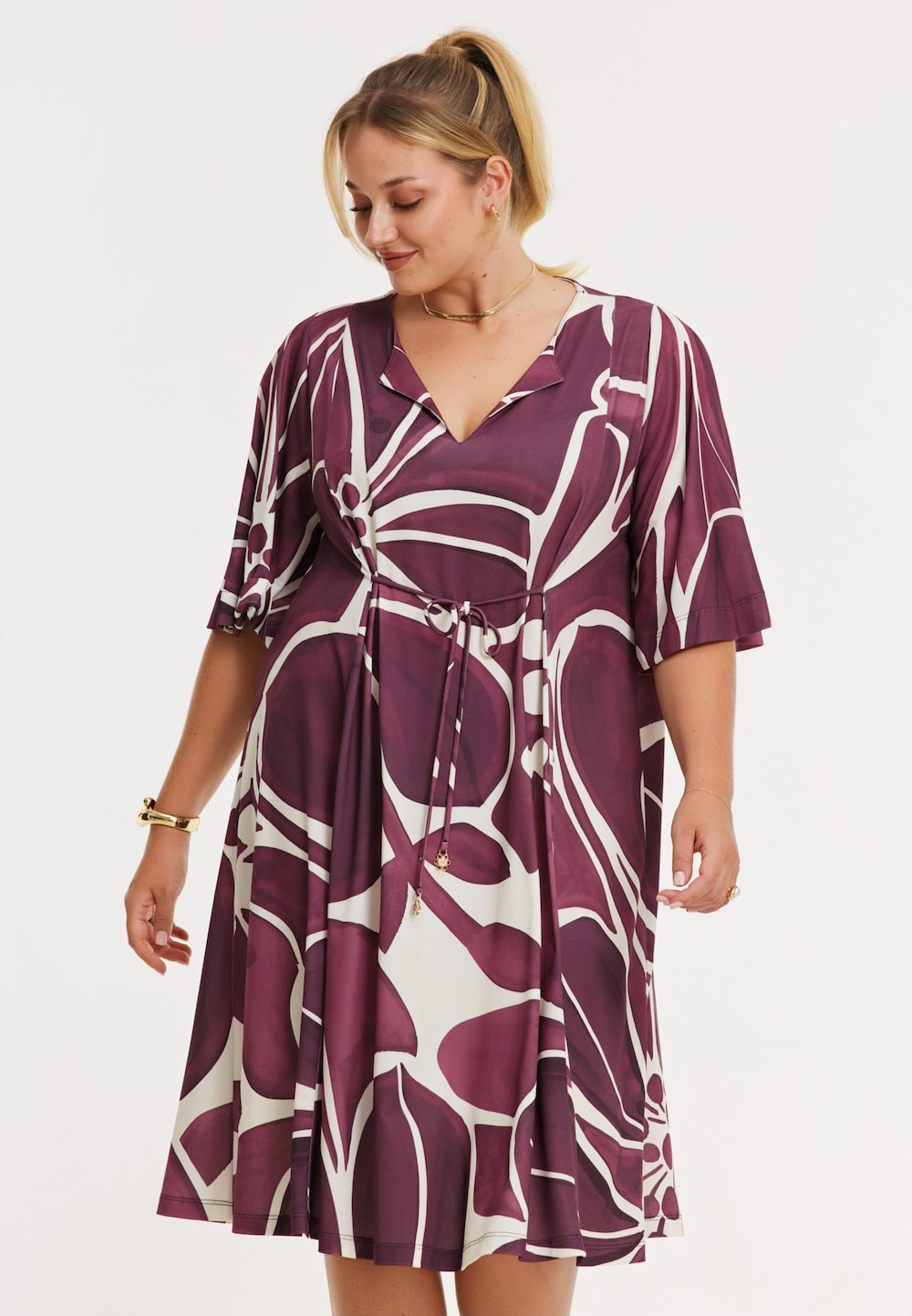 Große Größen Kleid mit Druck, Damen, rot, Größe: 58/60, Happy Size DE Women von YOEK