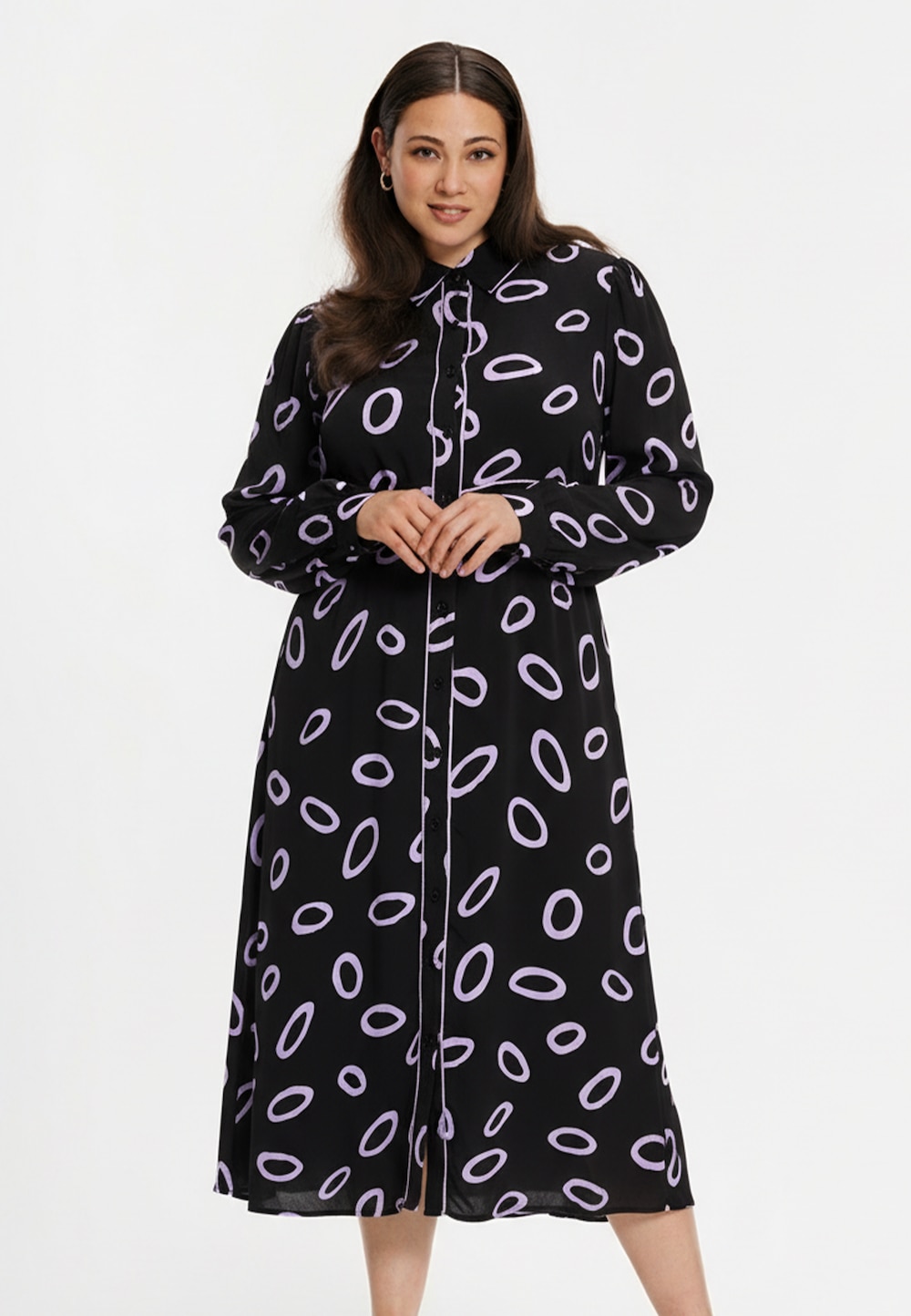 Große Größen Kleid mit Druck, Damen, schwarz, Größe: 46/48, Viskose, Happy Size DE Women Große Größen Kleid mit Druck, Damen, schwarz, Größe: 46/48, Viskose, Happy Size DE Women von YOEK