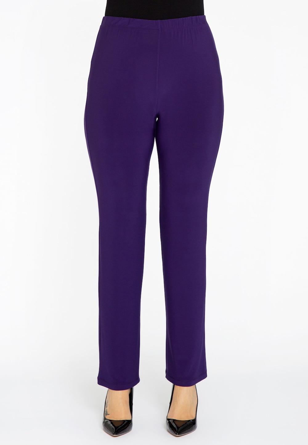 Große Größen Legging Einfarbig, Damen, lila, Größe: 42/44, Polyester, Happy Size DE Women von YOEK