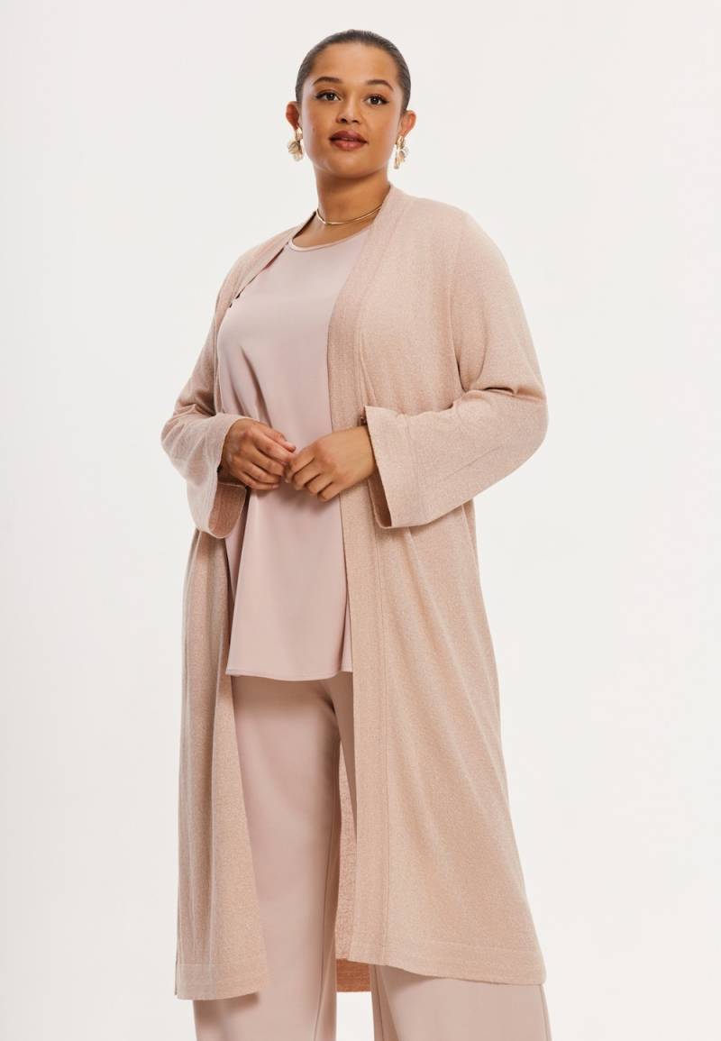Große Größen Strickjacke mit Langarm, Damen, rosa, Größe: 46/48, Viskose/Synthetische Fasern, Happy Size DE Women von YOEK