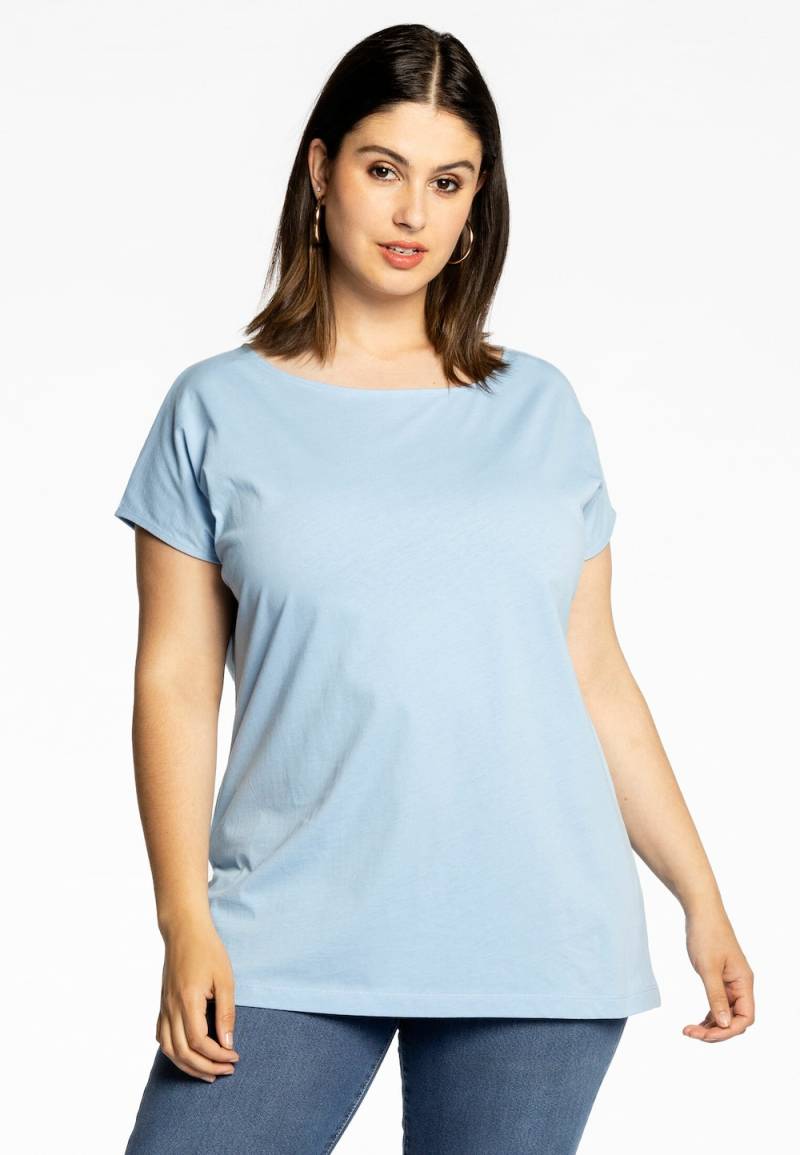 Große Größen T-shirt Kurzarm, Damen, blau, Größe: 58/60, Baumwolle, Happy Size DE Women von YOEK