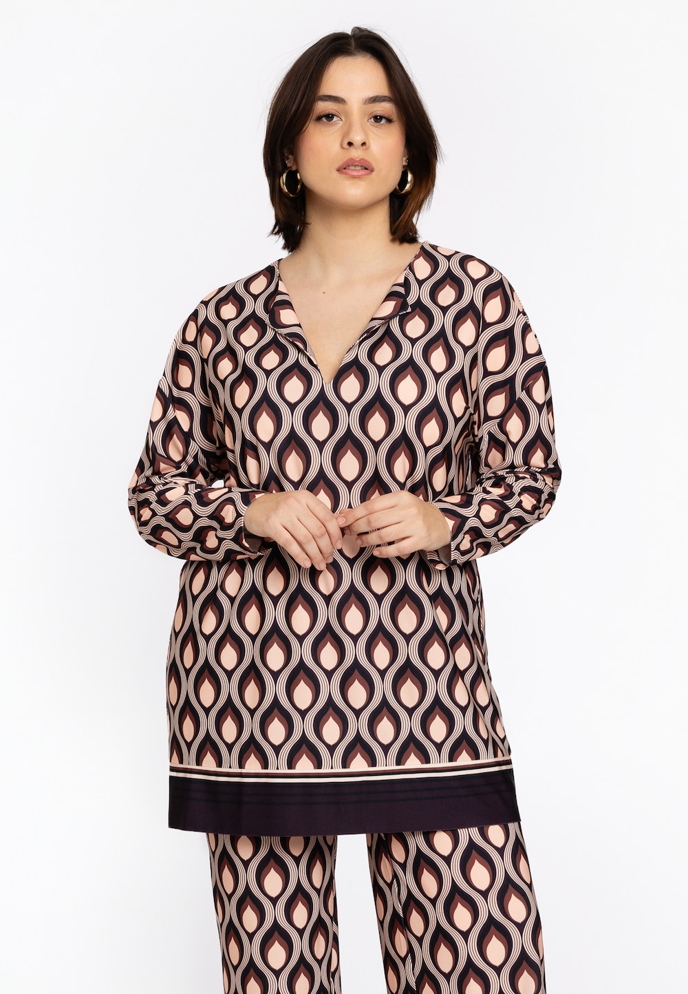 Große Größen Top mit Druck, Damen, lila, Größe: 50/52, Polyester, Happy Size DE Women von YOEK