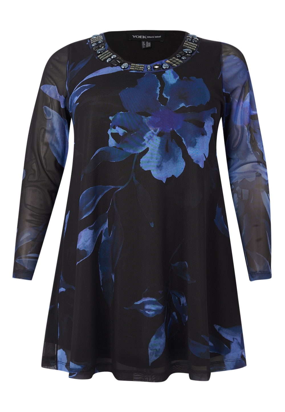 Große Größen Tunika Lockere Passform, Damen, blau, Größe: 42/44, Happy Size DE Women von YOEK