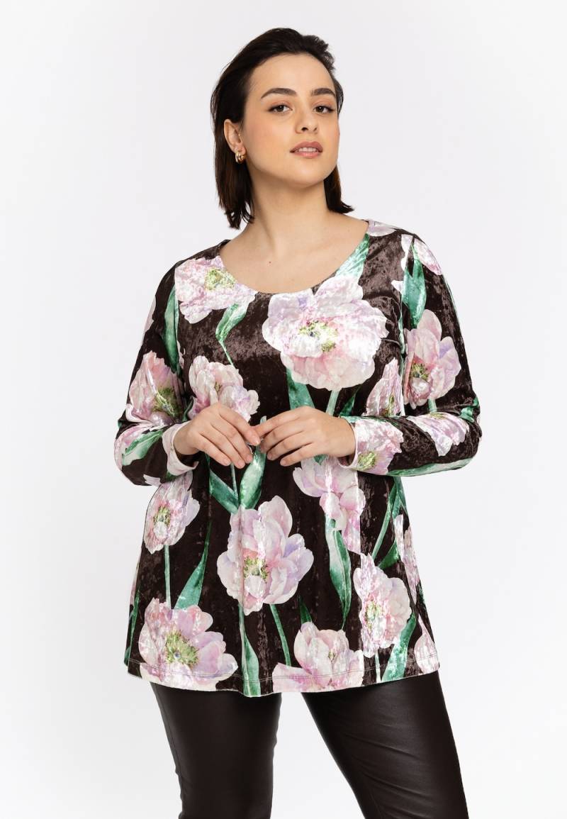 Große Größen Tunika Lockere Passform, Damen, braun, Größe: 54/56, Polyester, Happy Size DE Women von YOEK